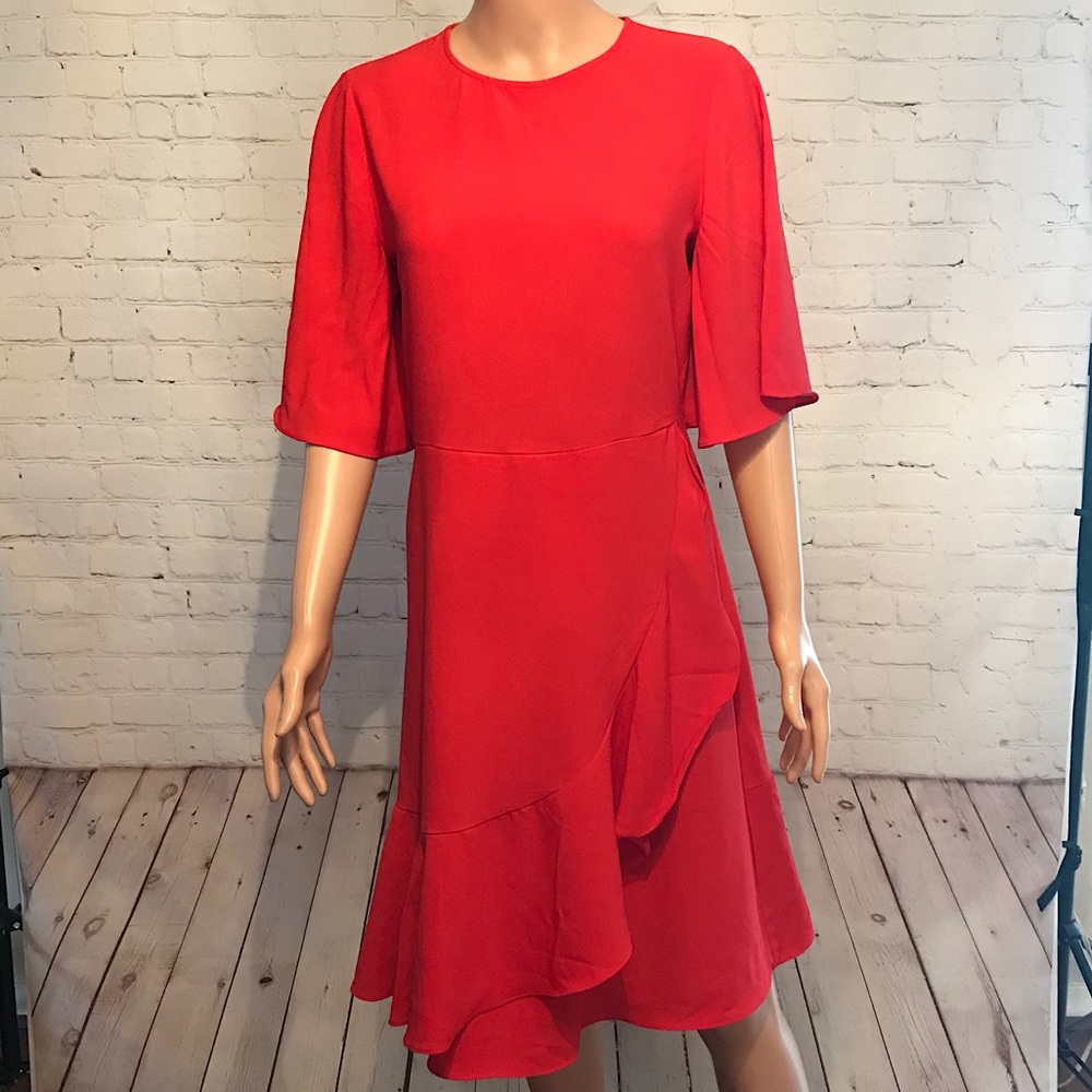 Who What Wear red ruffle dress size Small new year’s dress